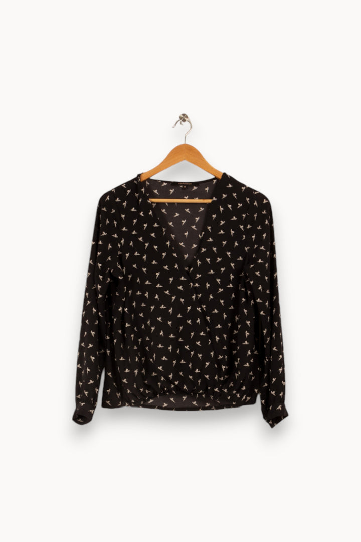 Blouse noire à motifs - Taille M/38