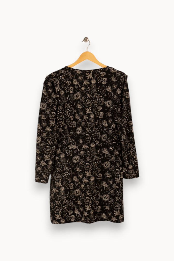 Robe noire à motifs - Taille M/38