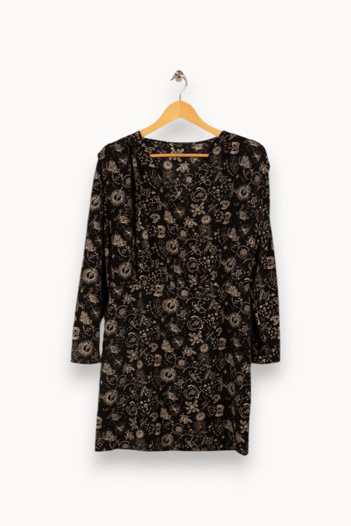 Robe noire à motifs - Taille M/38