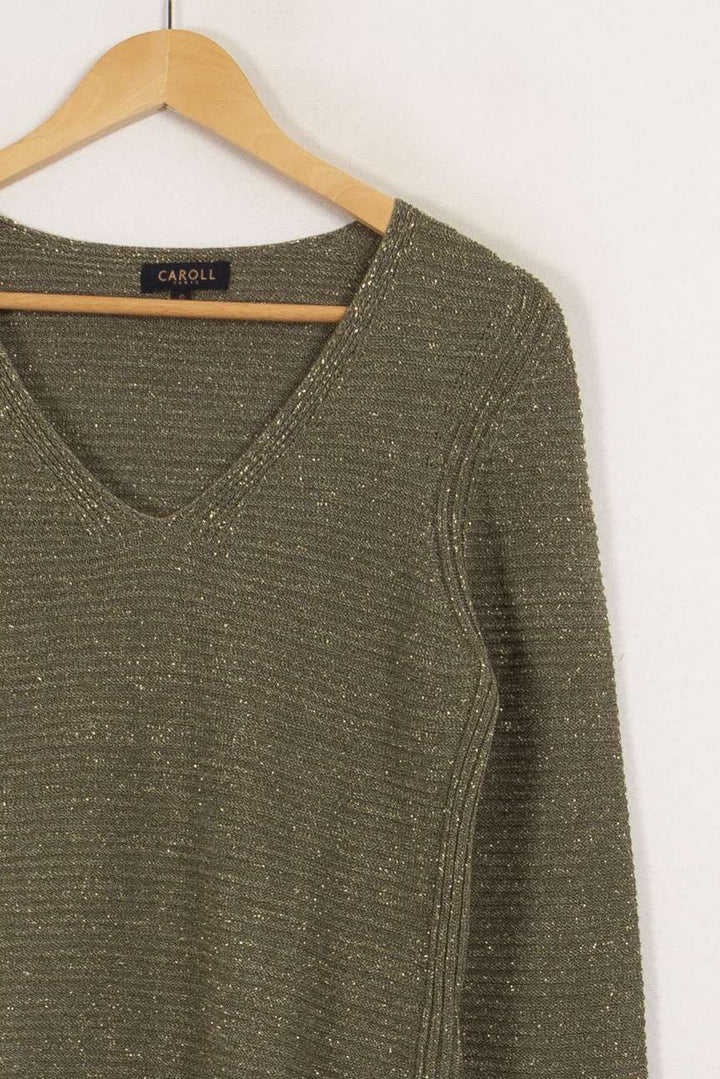 Pull en maille vert pailleté - Taille S/36