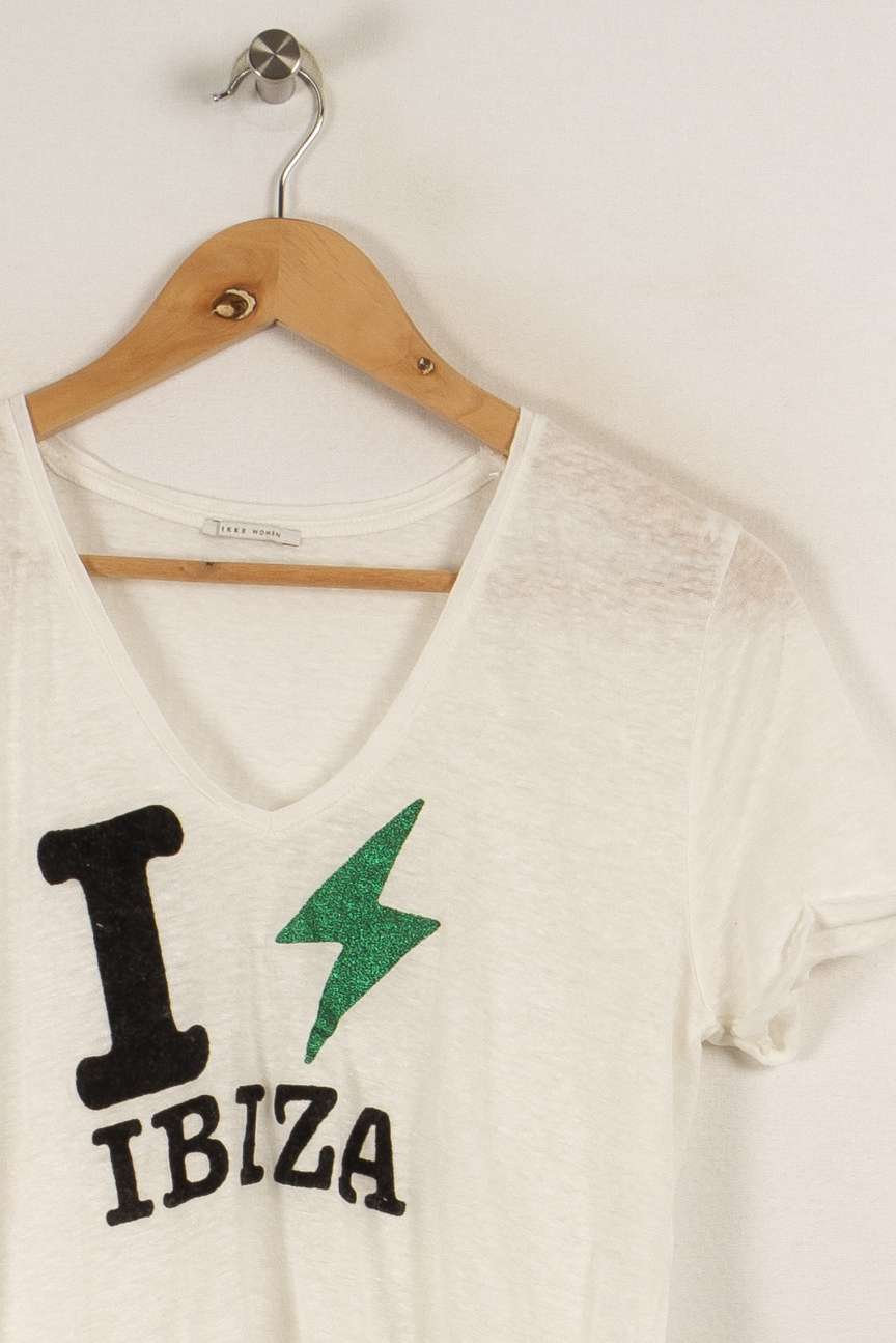 T-shirt blanc avec inscription - Taille M/38