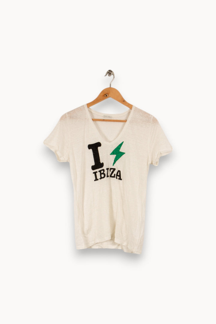 T-shirt blanc avec inscription - Taille M/38