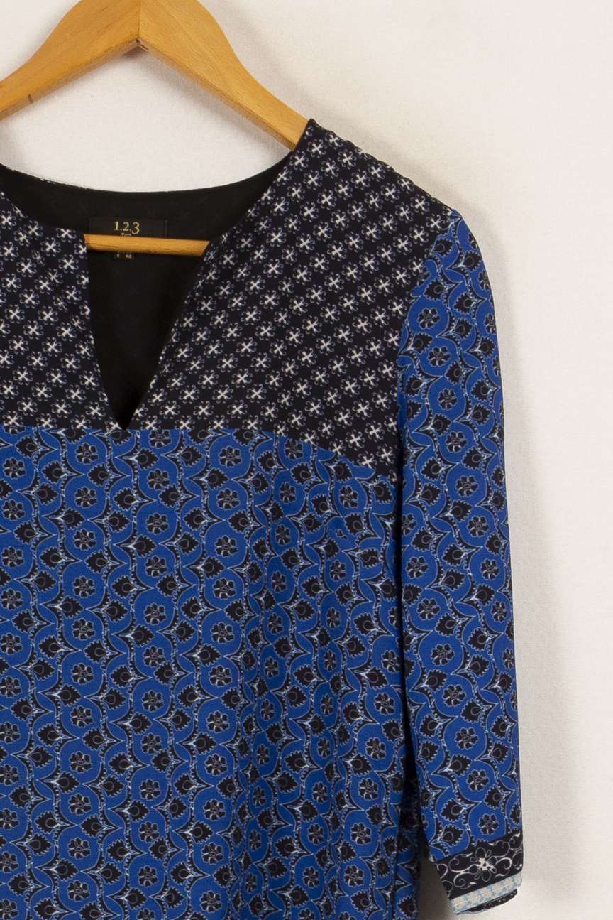 Robe bleue à motifs - Taille M/38