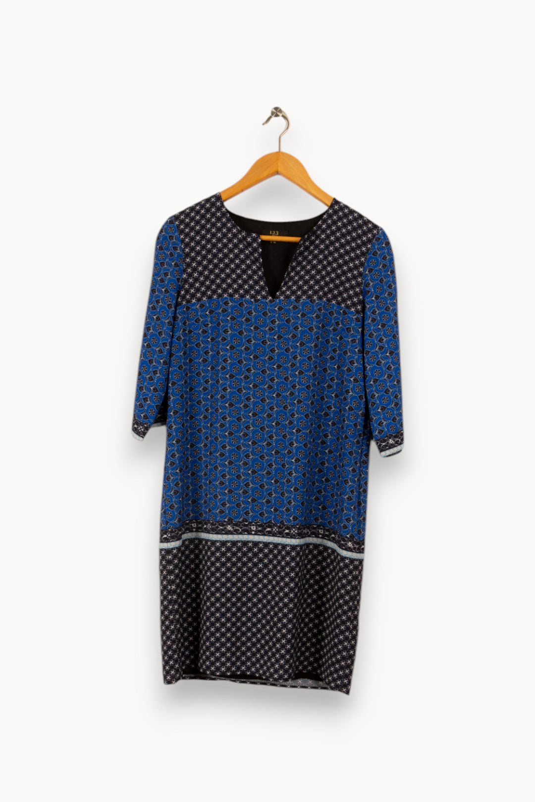 Robe bleue à motifs - Taille M/38