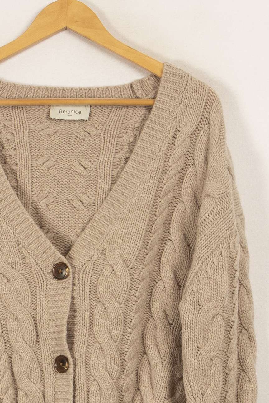 Cardigan torsadé beige - Taille S/36