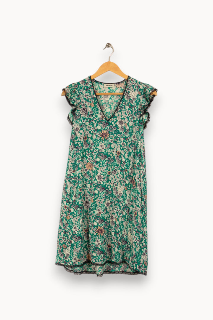 Robe verte à motifs - XS / 34