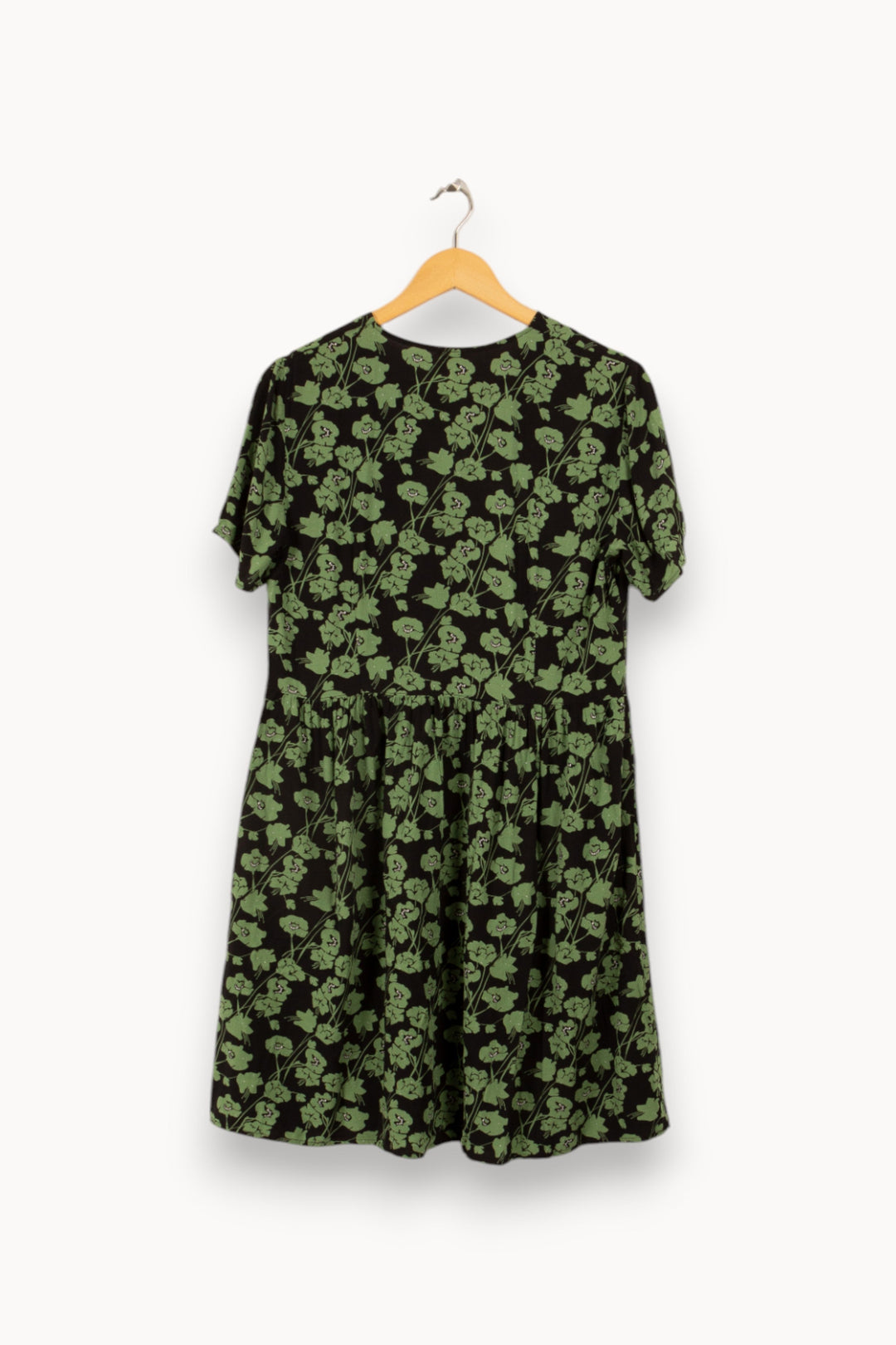 Robe noire à motifs verts - Taille S/36