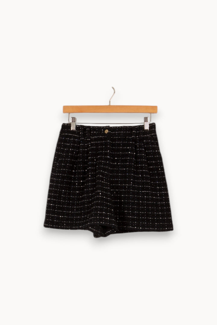 Short en tweed noir/bleu - Taille S/36