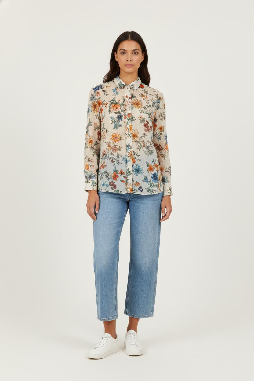 Chemise Fleurie Multicolore - Taille L/40 de la marque Gerard Darel | PARAD168220 - Vendu par Paradigme - Image 1