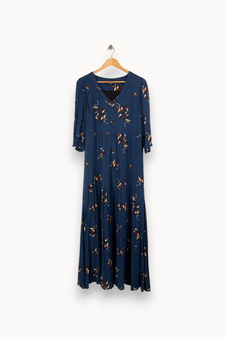 Robe longue bleue à motifs - Taille M/38