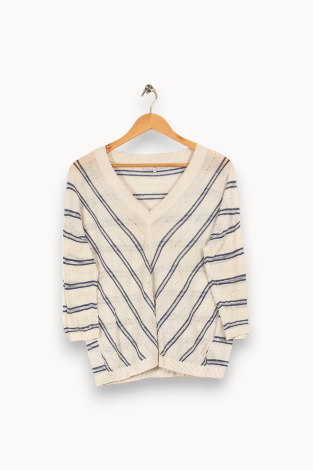 Pull blanc et bleu - Taille S/36