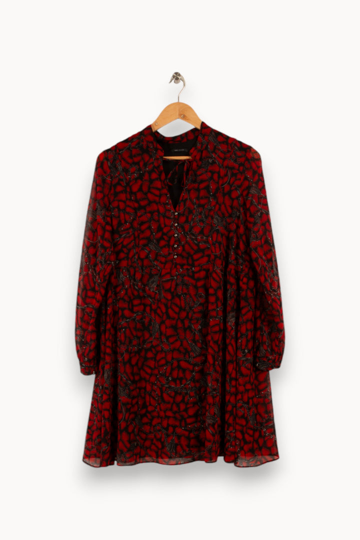 Robe rouge à motifs - Taille XS/34