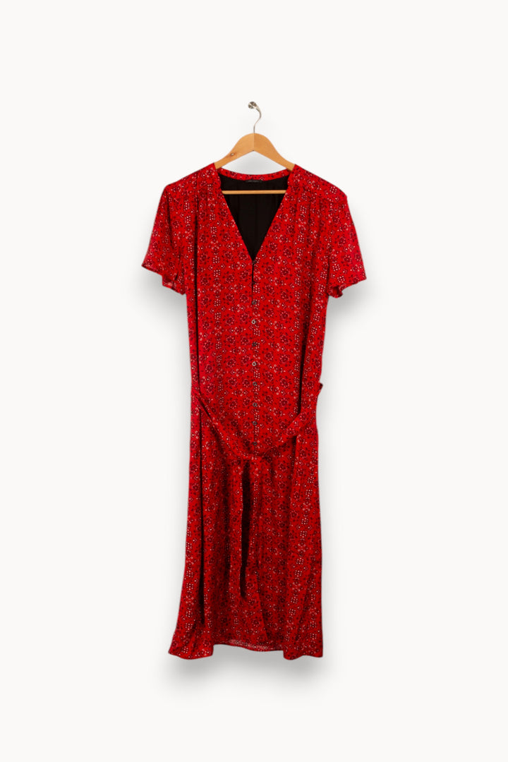 Robe longue rouge à motifs - Taille XL/42