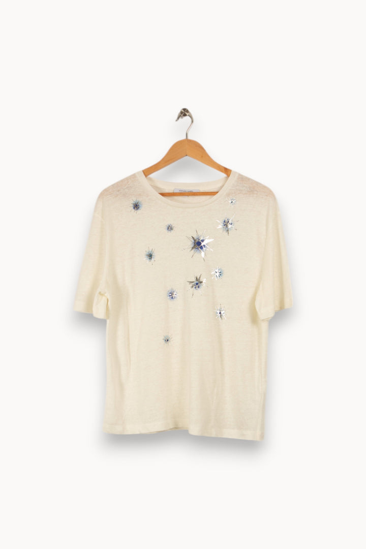 T-shirt blanc avec étoiles - Taille XL/42