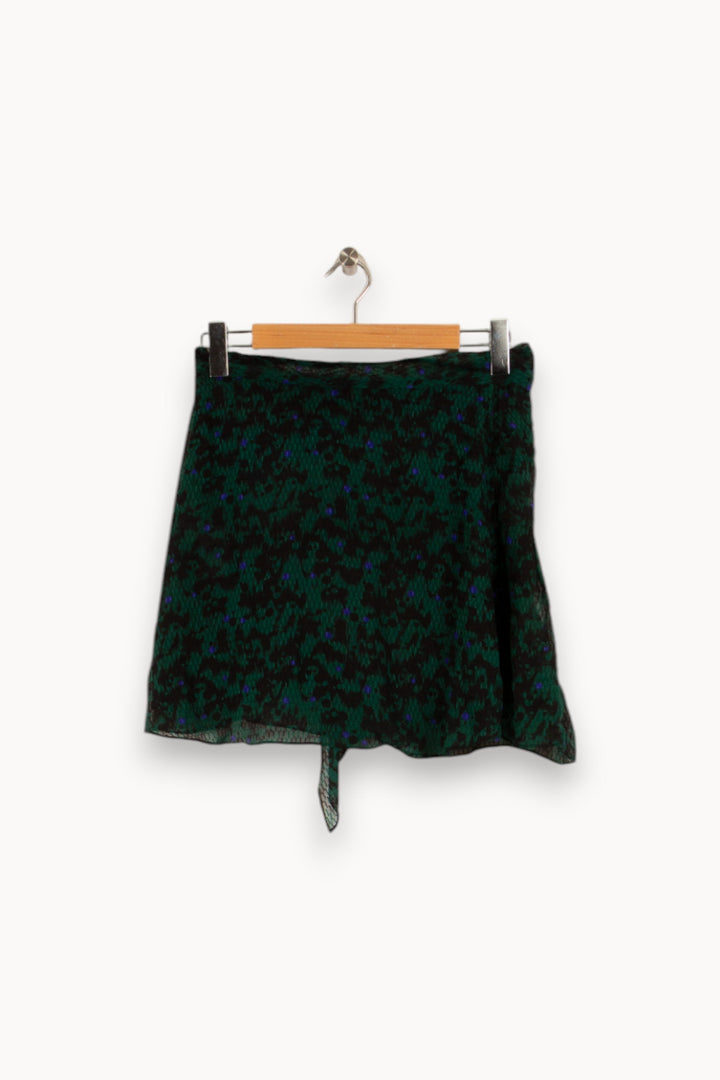 Jupe courte verte à motifs - Taille XS/34