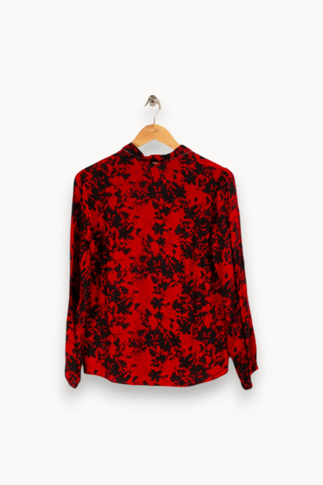 Blouse rouge et noire à motifs - Taille XS/34