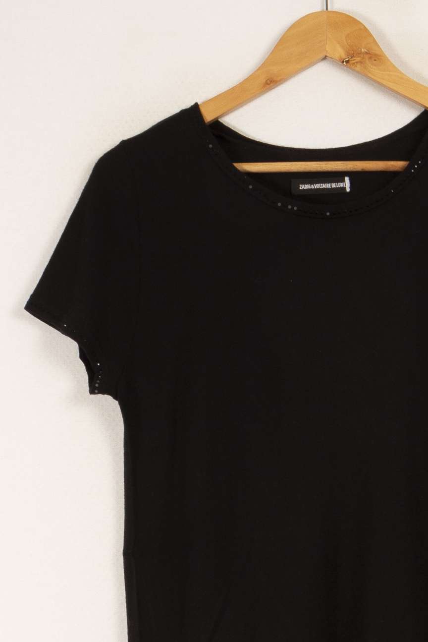 T-shirt noir avec strass - Taille M/38