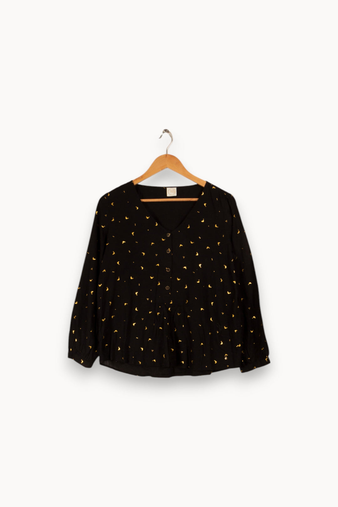 Blouse noire à détails dorés - Taille S/36