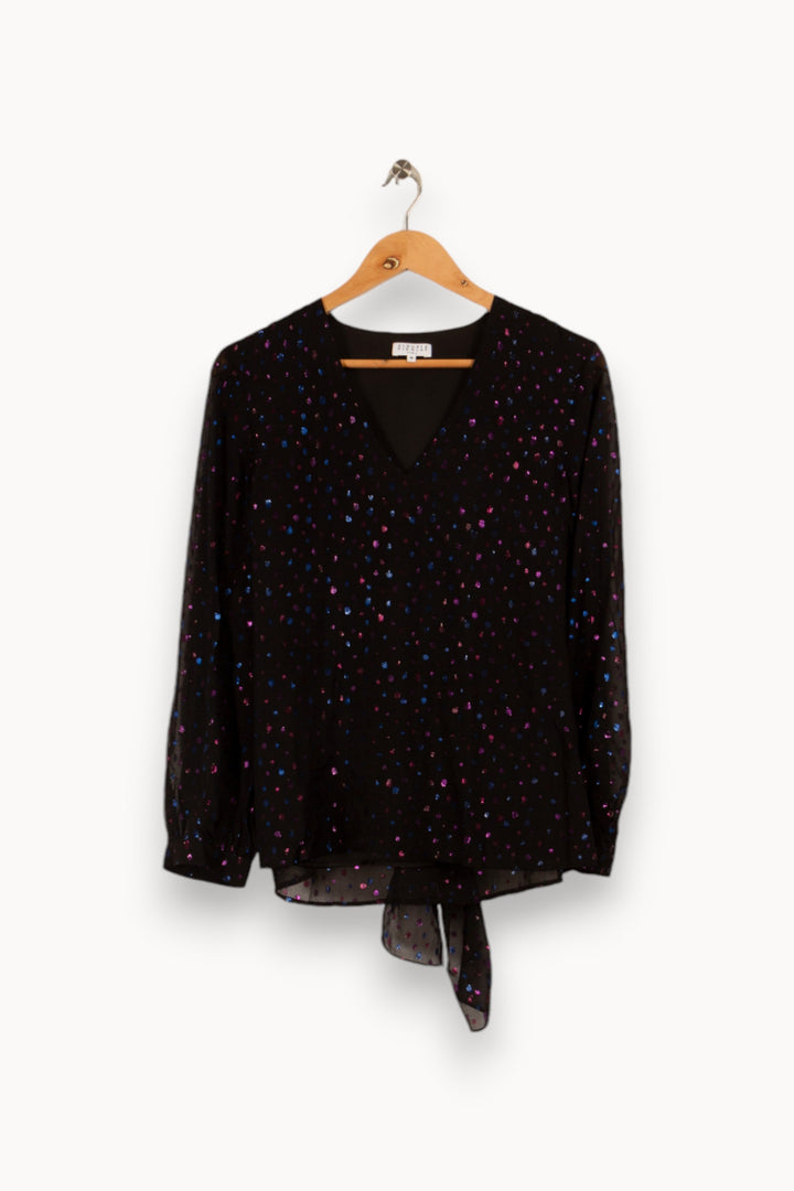 Blouse noire à motifs - Taille M/38