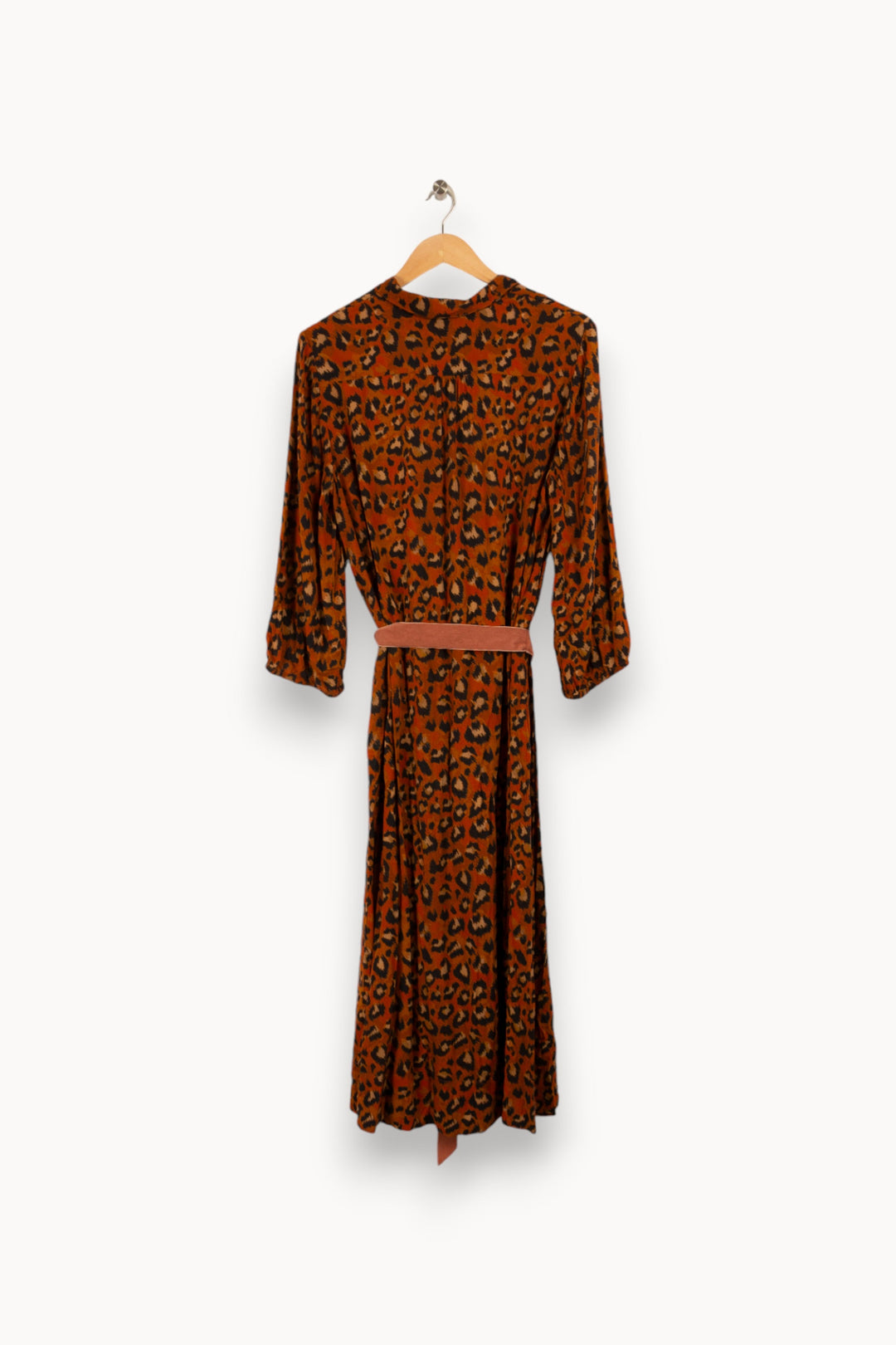 Robe longue orange à motif léopard - Taille L/40