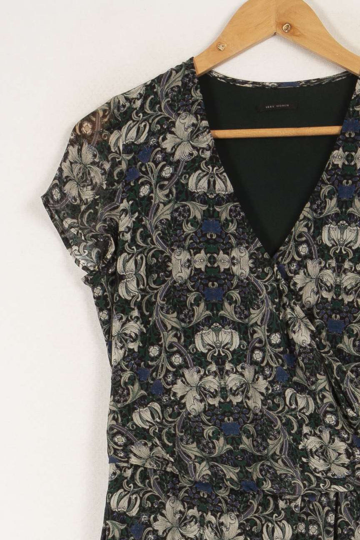 Robe verte à motif floral - Taille XS/34