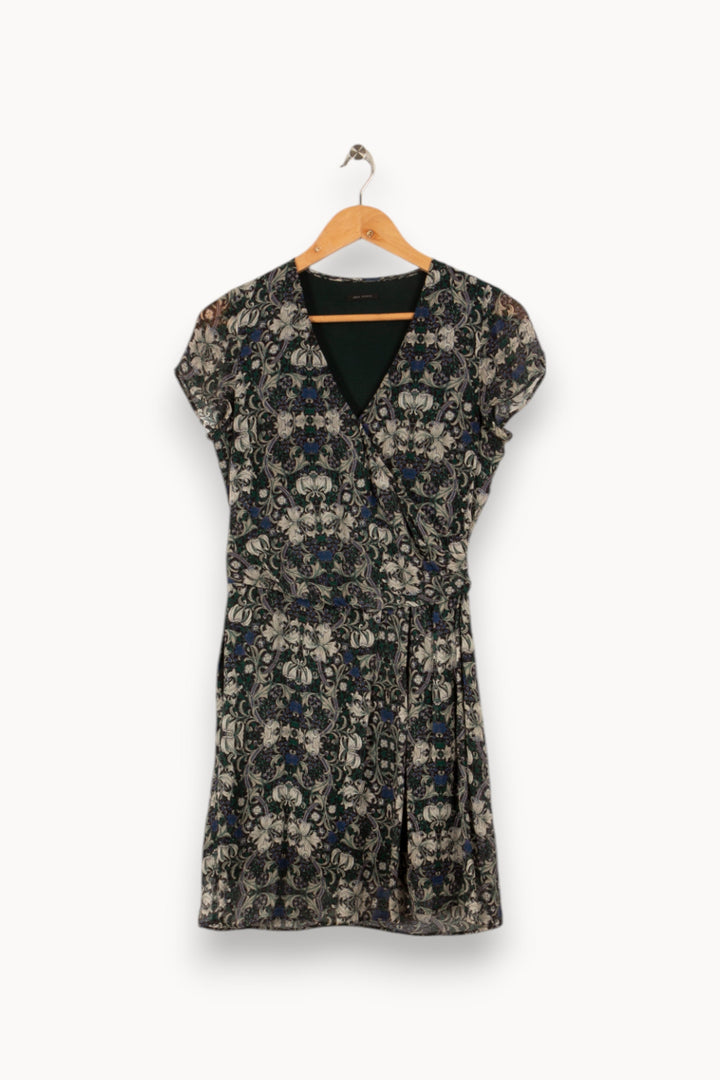 Robe verte à motif floral - Taille XS/34