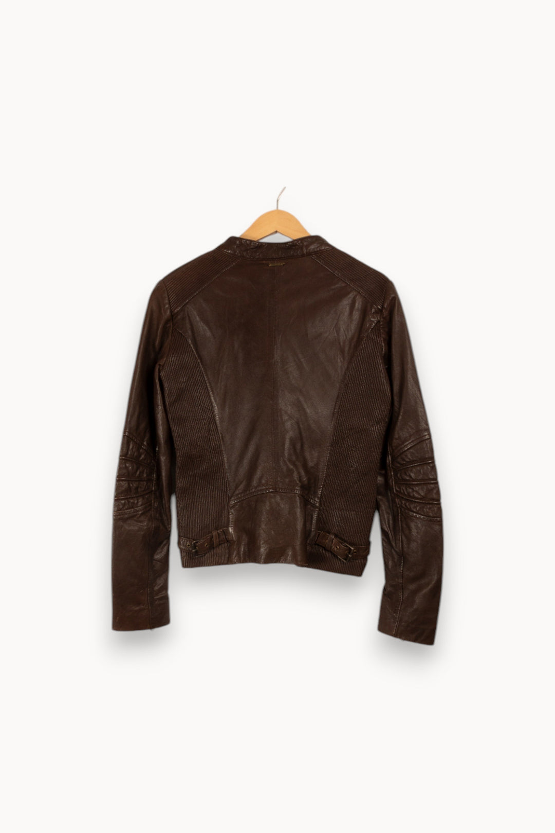 Veste en cuir marron foncé - Taille L/40