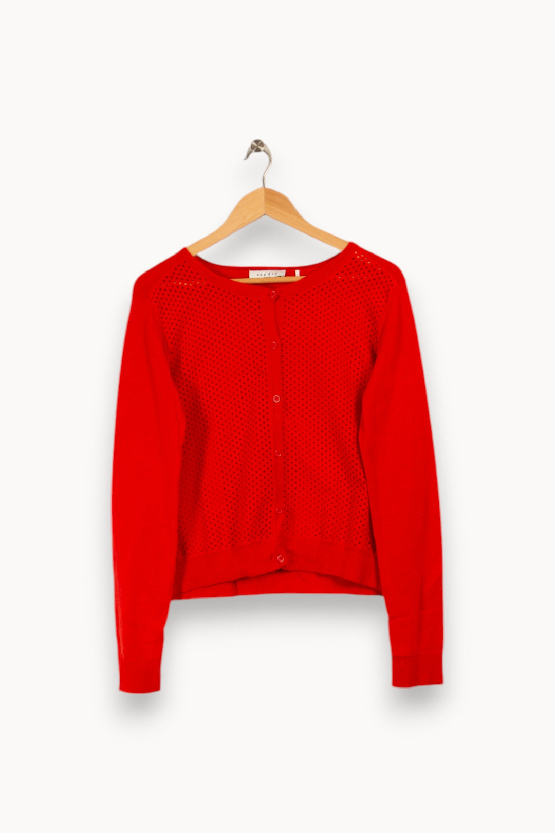 Cardigan rouge à trous - Taille L/40