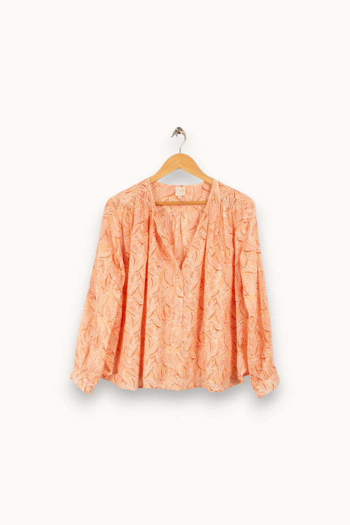 Blouse beige/rose - Taille XS/34