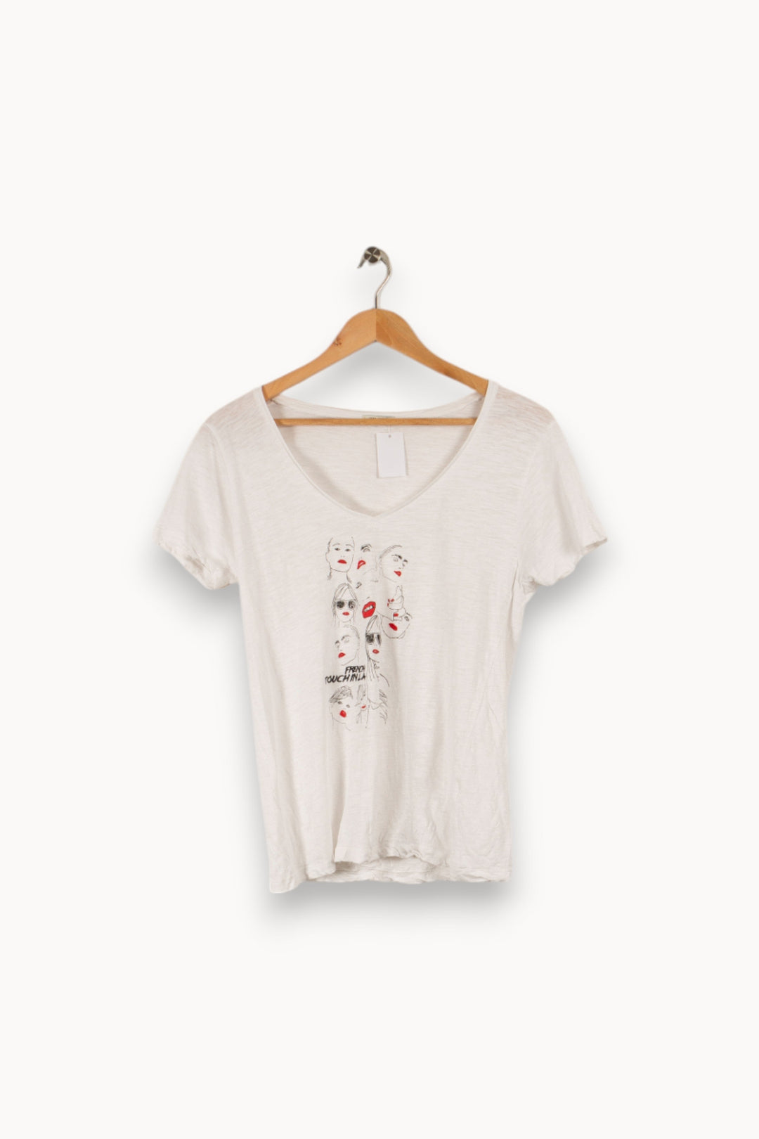 T-shirt blanc avec dessins - Taille L/40