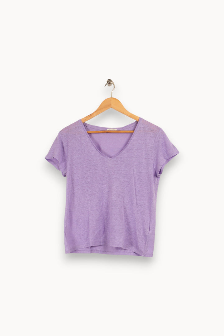 T-shirt violet en lin - Taille S/36