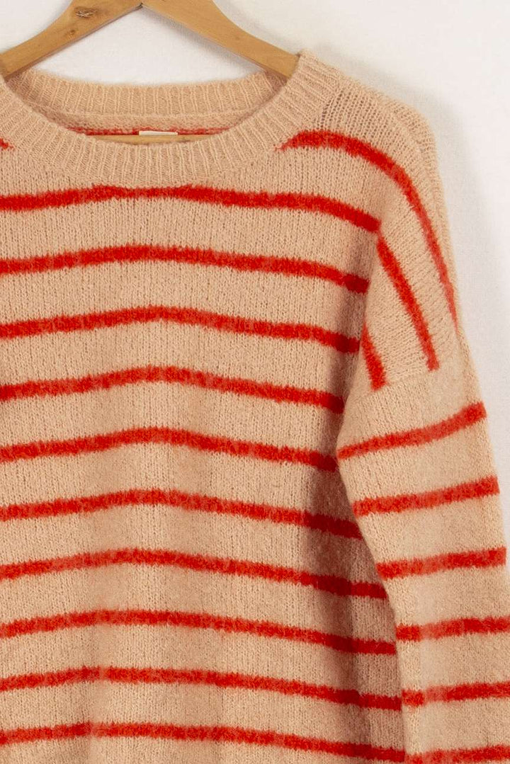 Pull en maille rayé rose et orange - Taille S/36