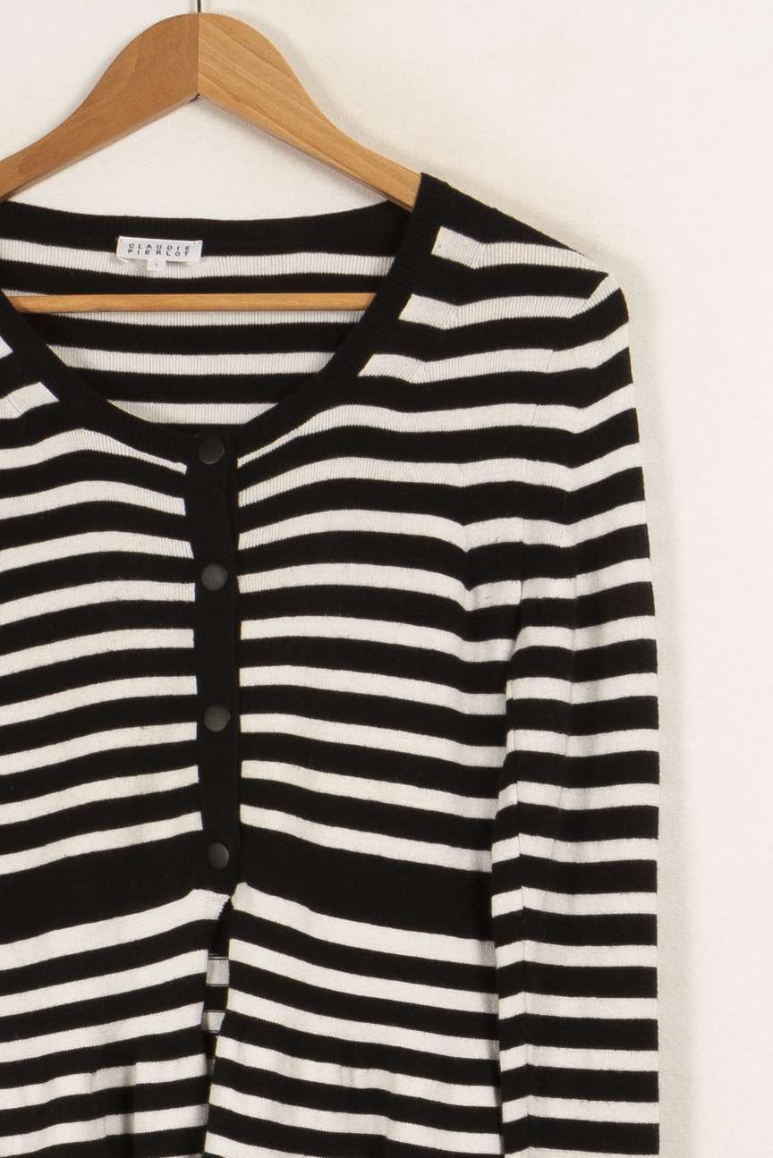 Cardigan noir et blanc rayé - Taille S/36