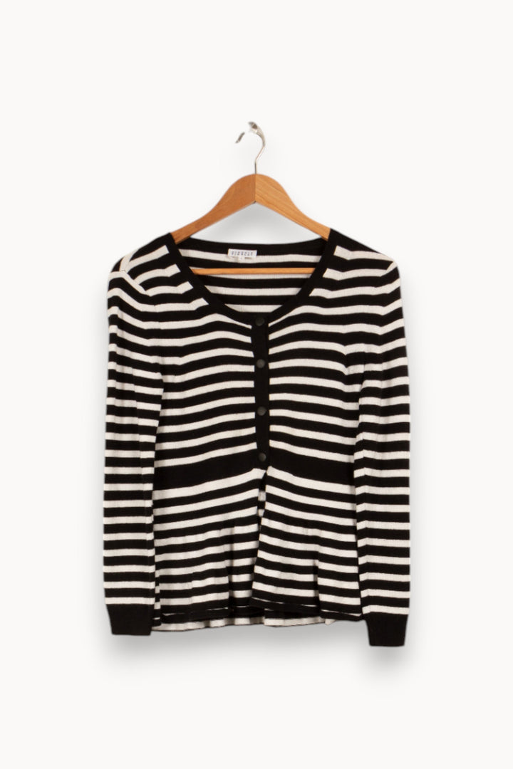 Cardigan noir et blanc rayé - Taille S/36