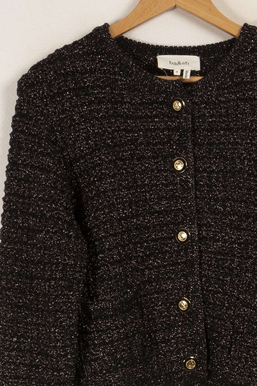 Cardigan noir brillant - Taille XL/42