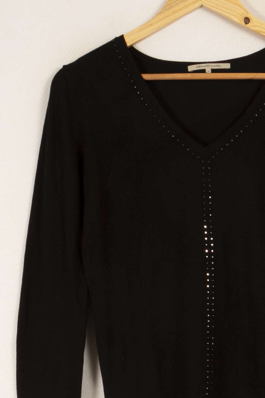 Pull léger noir avec strass - Taille XS/34