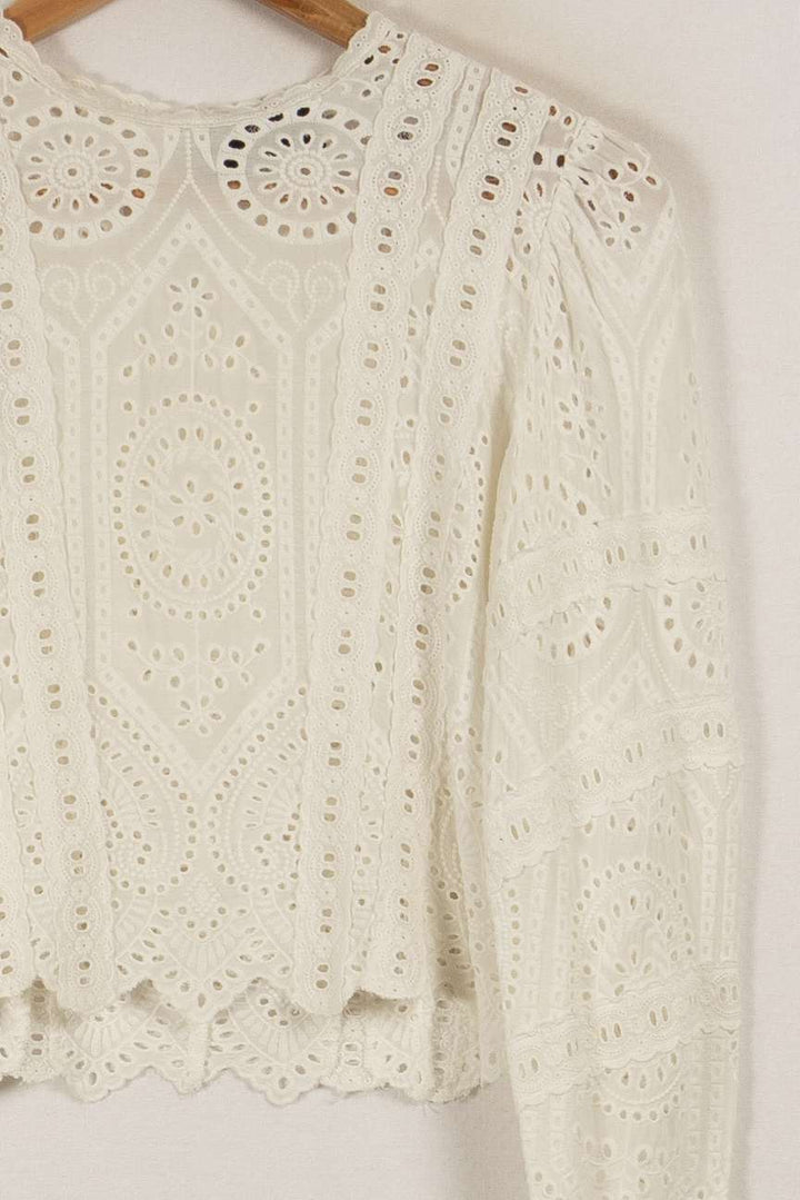 Blouse blanche en dentelle - Taille S/36