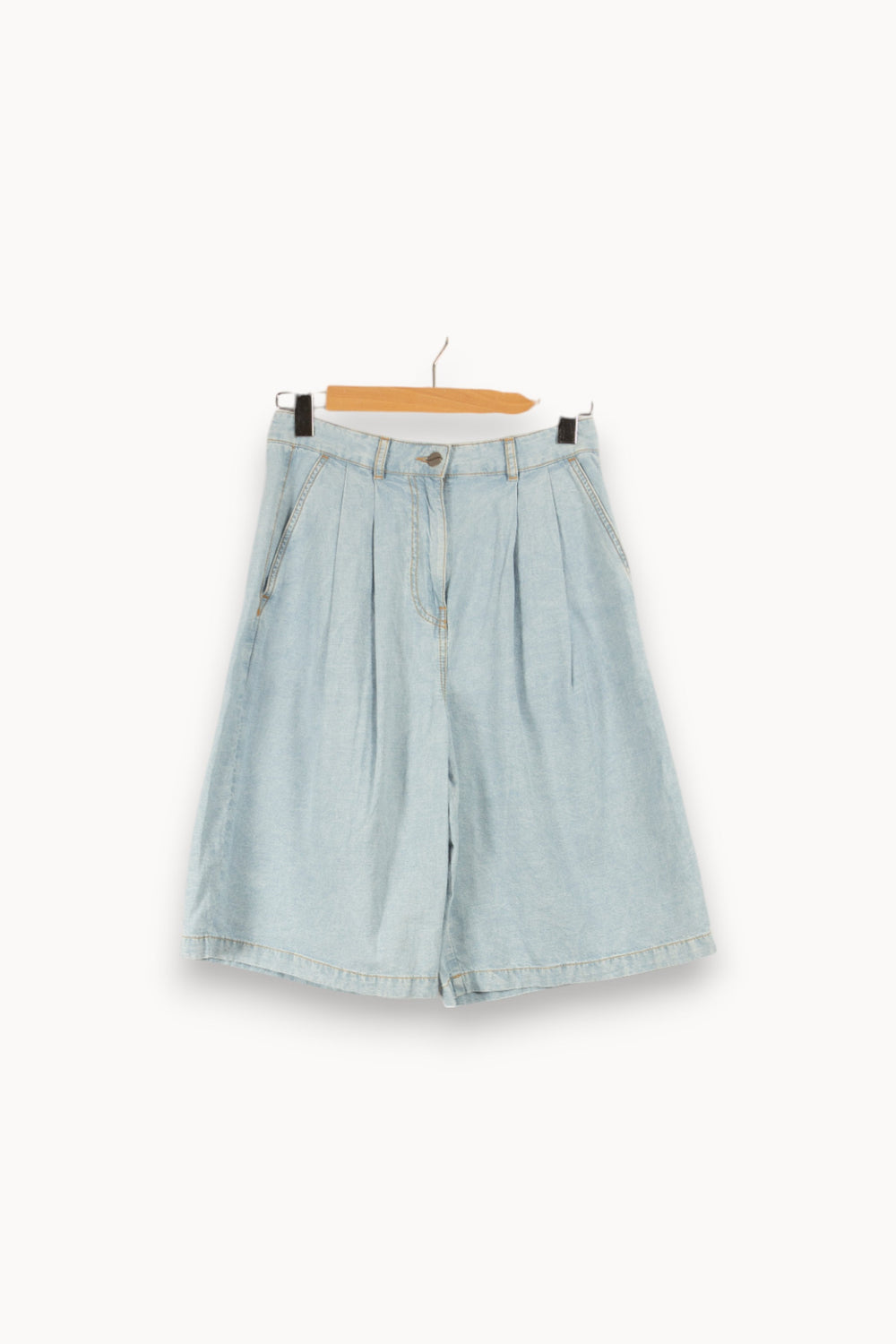 Short en jean large bleu - Taille M/38