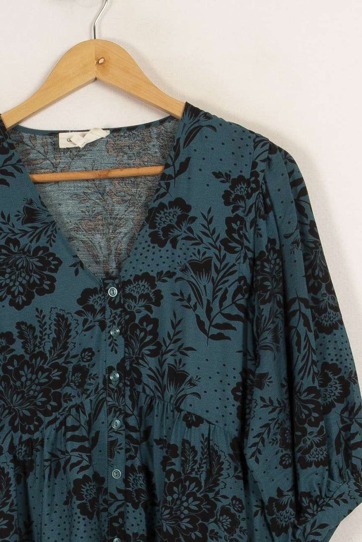 Robe verte/bleue à motifs - Taille S/36