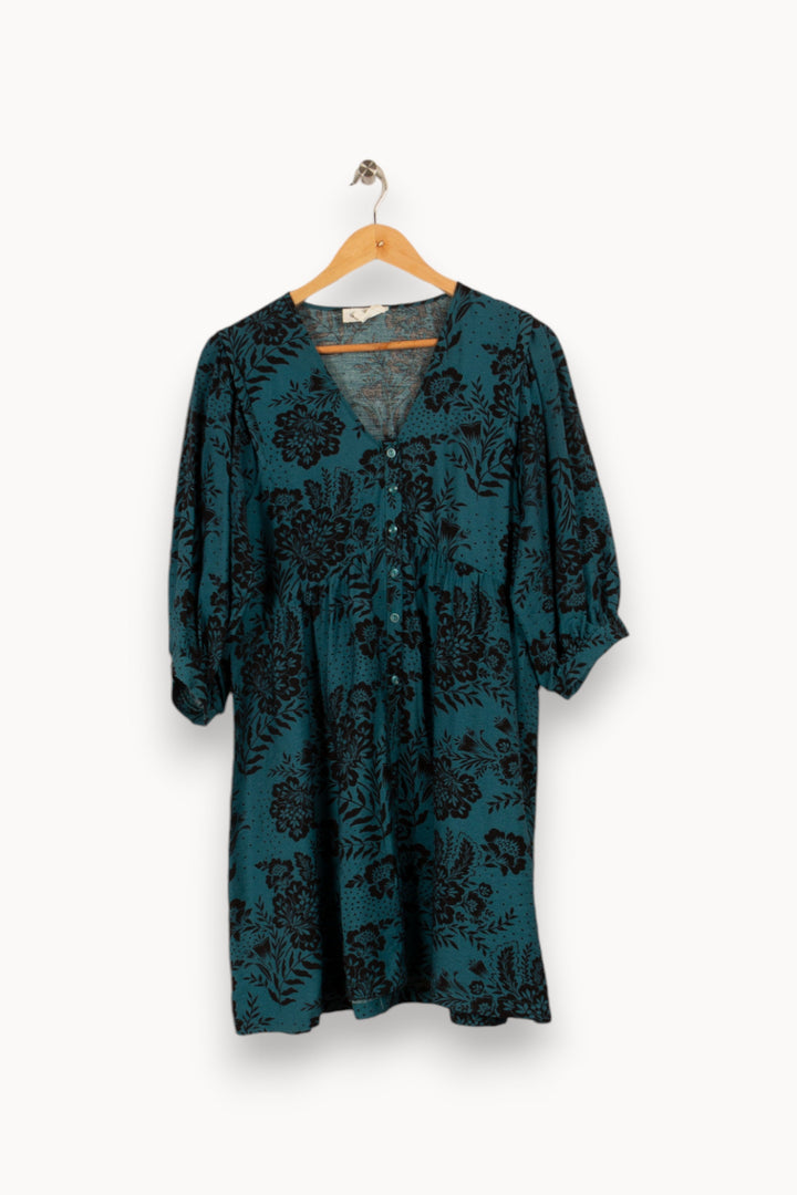 Robe verte/bleue à motifs - Taille S/36