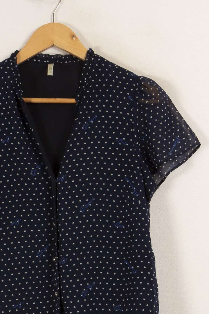 Blouse bleue à motifs - Taille S/36