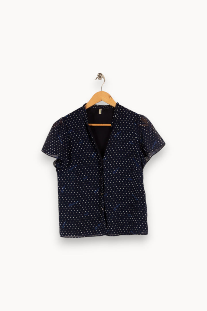 Blouse bleue à motifs - Taille S/36