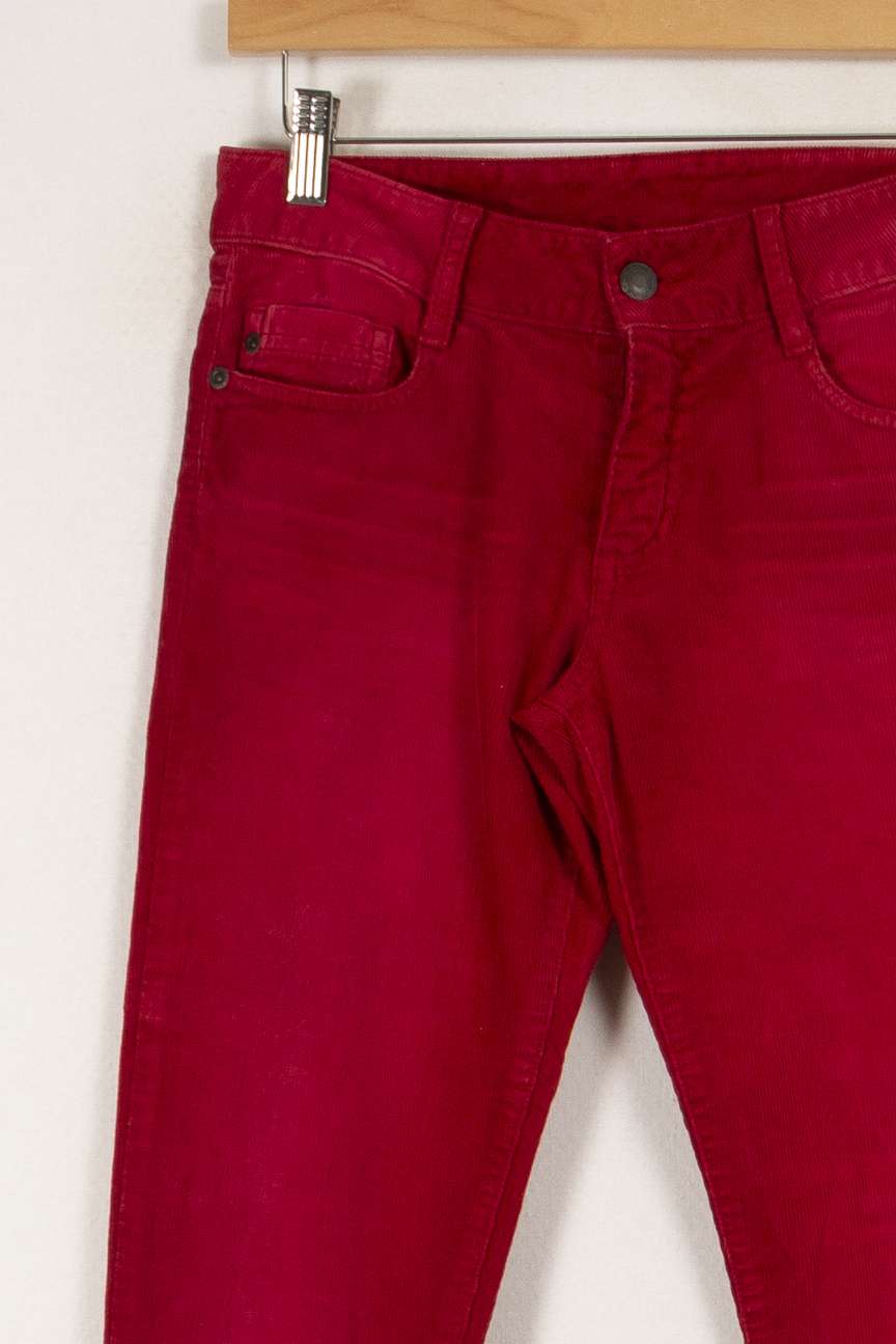 Pantalon côtelé rouge - Taille S/36