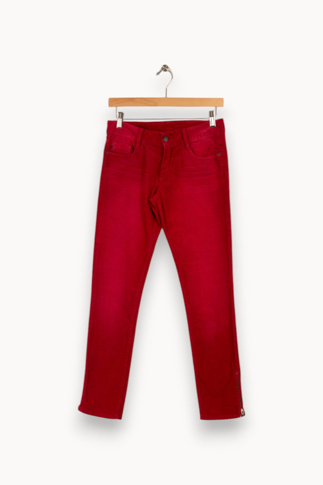 Pantalon côtelé rouge - Taille S/36