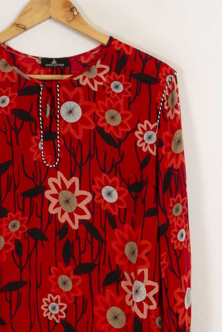 Blouse rouge à motifs - Taille XXL/44