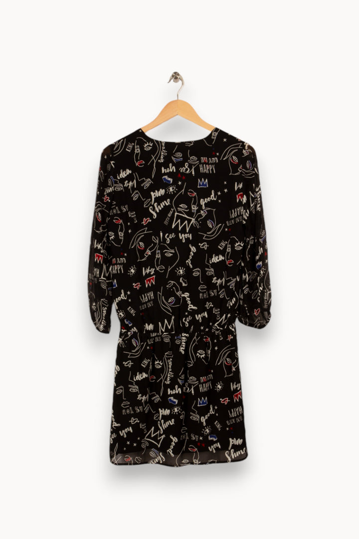 Robe noire avec motifs - Taille M/38