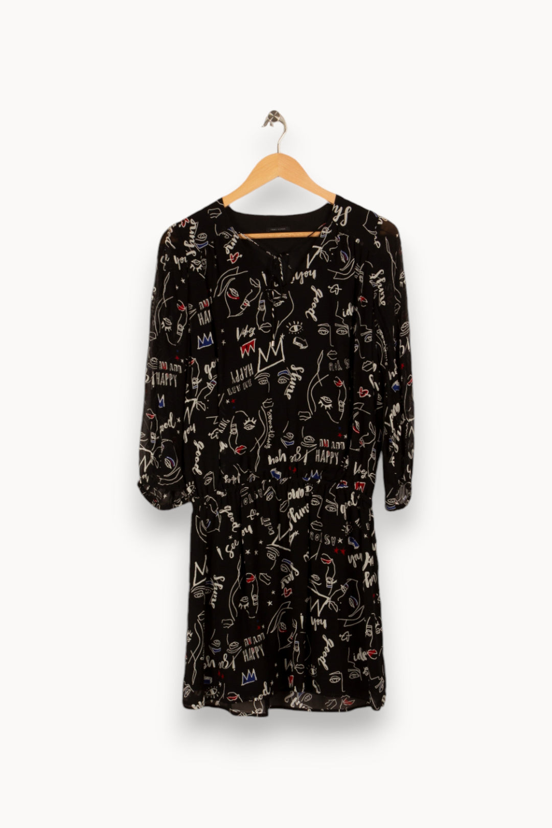 Robe noire avec motifs - Taille M/38