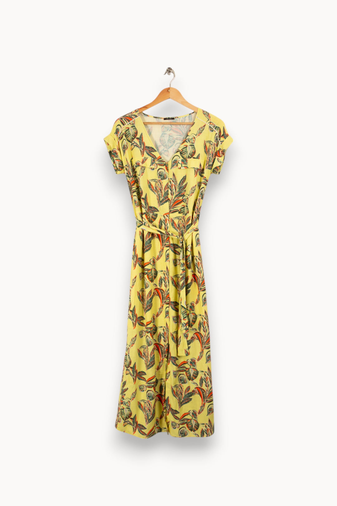 Robe longue jaune à motifs - Taille S/36