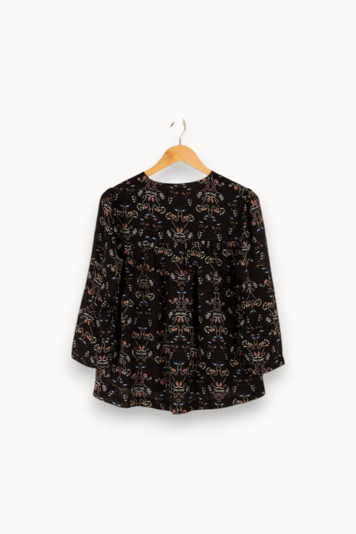 Blouse noire à motifs - Taille M/38