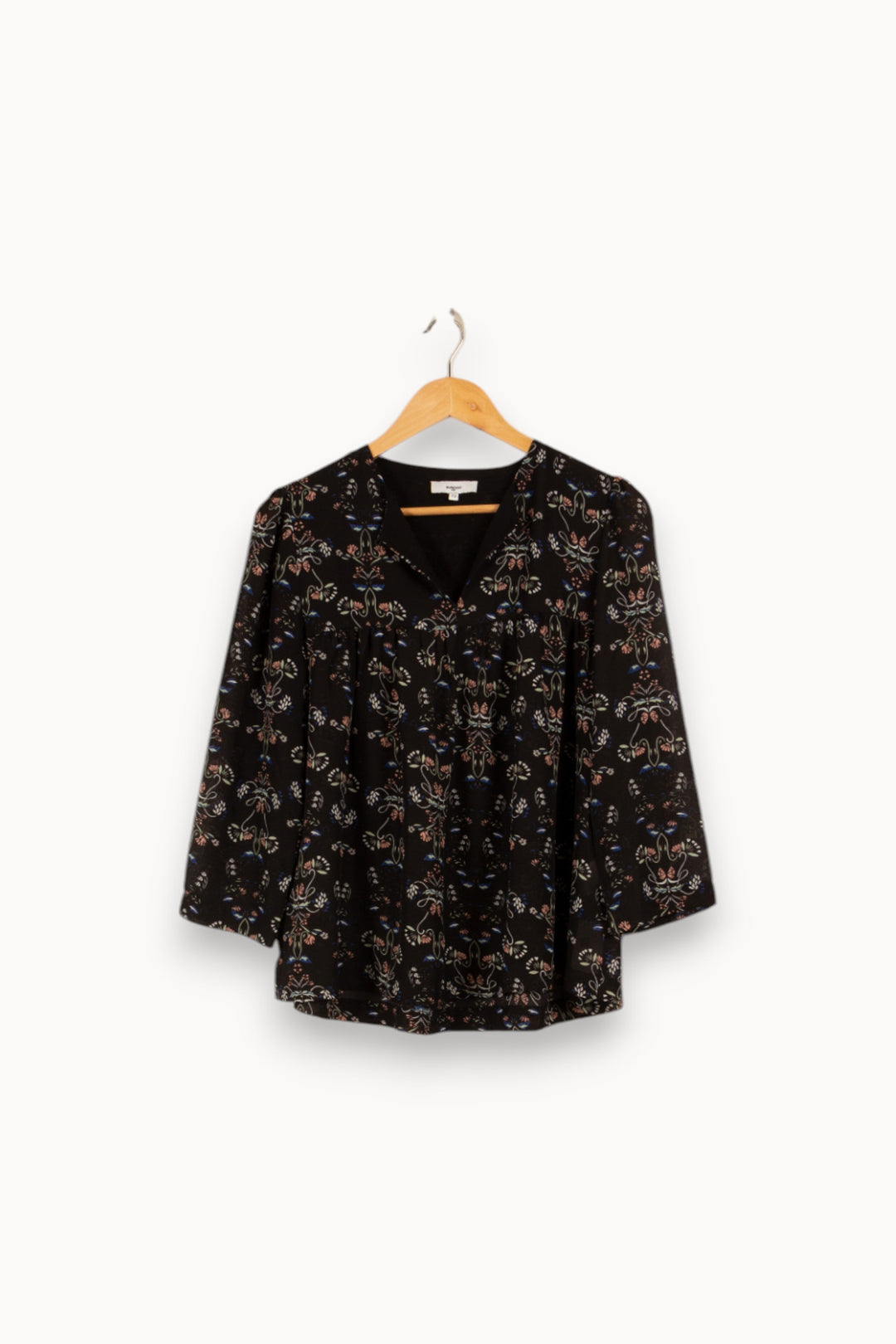 Blouse noire à motifs - Taille M/38